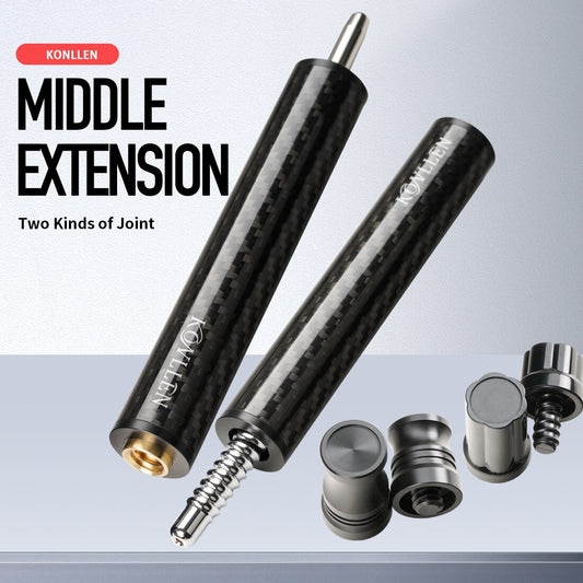 KONLLEN Middle Extension Carbon Pool Extender Billiards Extension Tool Billiard Holder Professional Aluminum Alloy Accessory