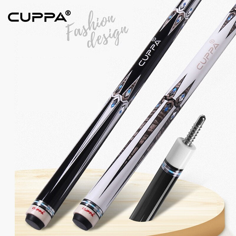 New CUPPA Billiard Cue tip size 11.75mm 12.75mm with Case Black White Color cue 9-ball cue stick