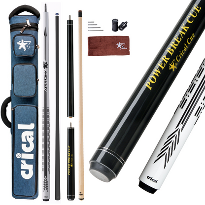 【PD】CRICAL Pro Taper Carbon Fiber Pool Cue Set with Maple Jump Break Cue