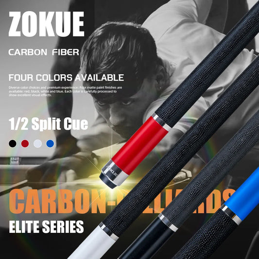 ZOKUE Elite Series Carbon Fiber Pool Cue Low Deflection Full Carbon Technology Cue Stick For Beginner Primary Pool Stick