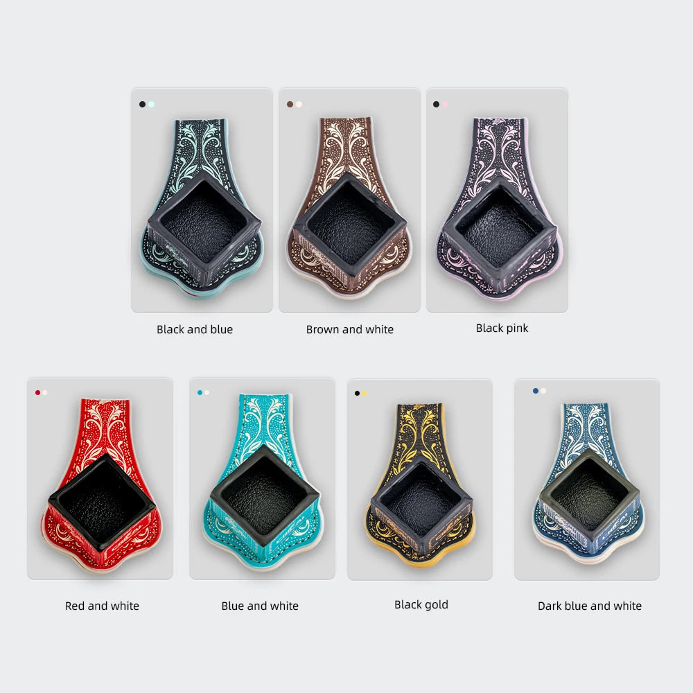 【Crical】 Billiard Chalk Holder with Square Leather Engraved Magnetic Support for Pool Cue Snooker Silent Billiard Accessories