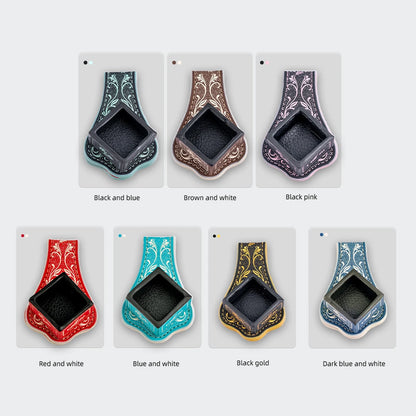 【Crical】 Billiard Chalk Holder with Square Leather Engraved Magnetic Support for Pool Cue Snooker Silent Billiard Accessories