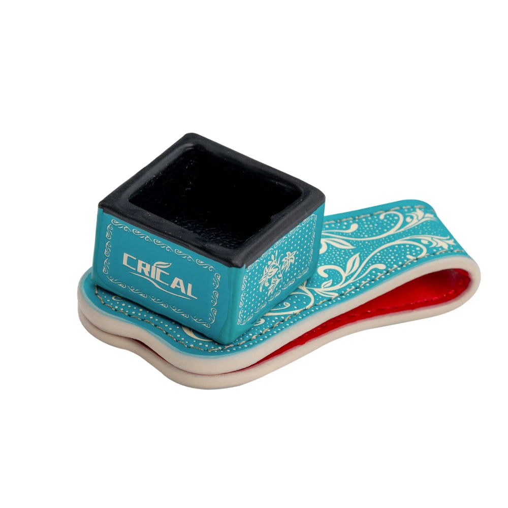 【Crical】 Billiard Chalk Holder with Square Leather Engraved Magnetic Support for Pool Cue Snooker Silent Billiard Accessories