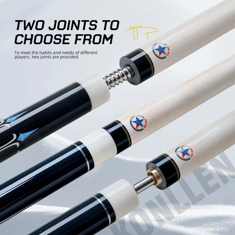 KONLLEN Maple Pool Cue Single Shaft with 12.5mm Tip Built in Carbon Fiber Tube Low Deflection Billiard Shaft for Pool Sticks