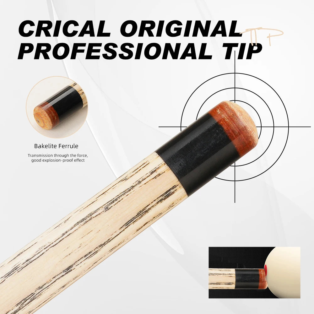 CRICAL Technologia Shaft for Pool Cue, Tiger Tip, Selected  Ash Wood Shaft, 11.5mm 3/8*8 Radial Pin Joint Single Shaft