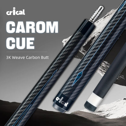 Crical 3 Cushion Billiard Cue Stick with Carbon Fiber Professional Carom Taper 12mm Tip 142 cm Libre Cue for Carom Cue
