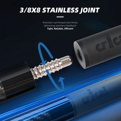 Crical 3 Cushion Billiard Cue Stick with Carbon Fiber Professional Carom Taper 12mm Tip 142 cm Libre Cue for Carom Cue
