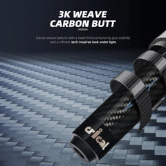【CR】Billiard Cue Stick with Carbon Fiber Professional Carom Taper 12mm Tip 142 cm Libre Cue for Carom Cue