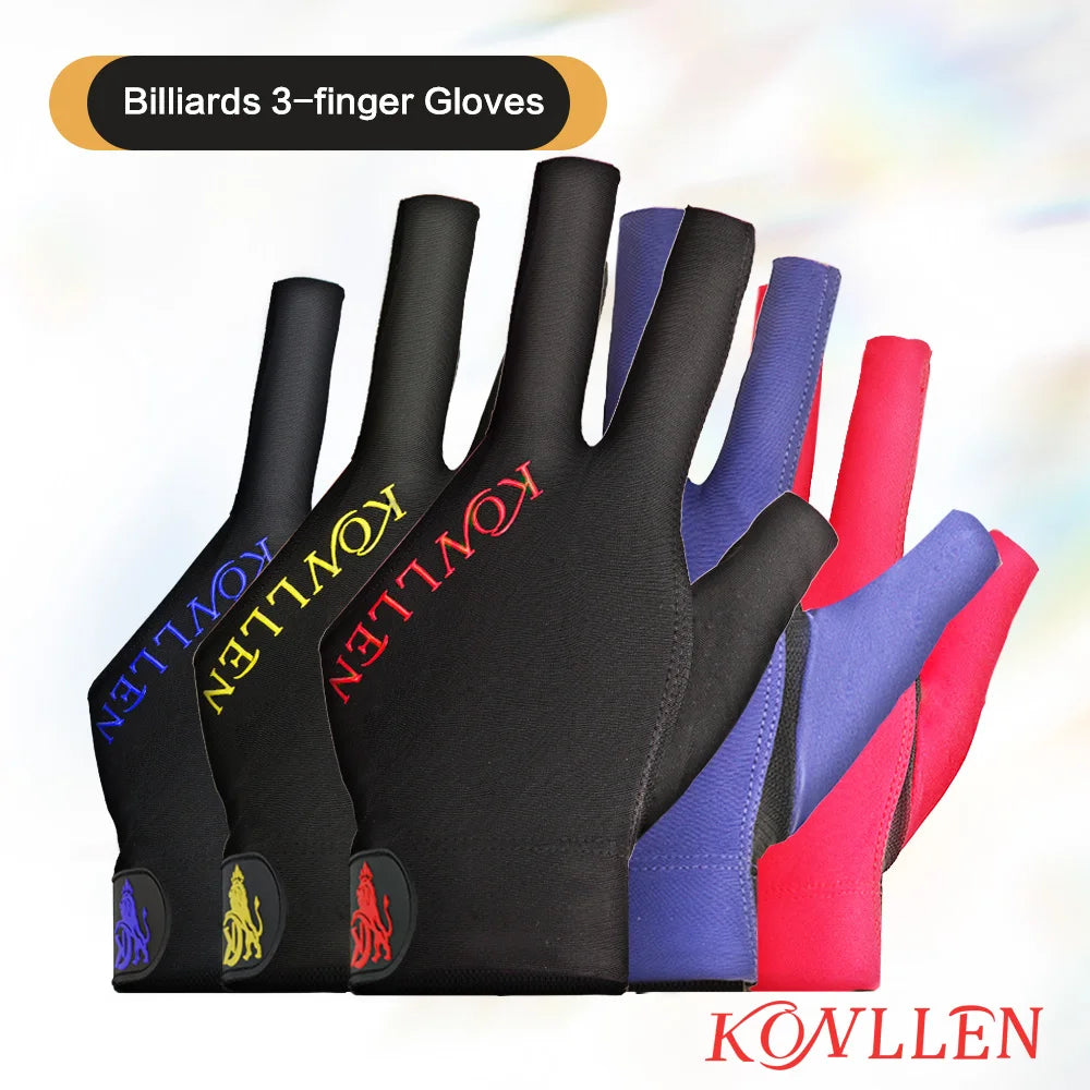 KONLLEN-Fingerless Pool Glove, Left Hand, Snooker Gloves, Pool Cue, Carom Gloves, Durable Billiards Accessories, New