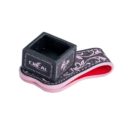 【Crical】 Billiard Chalk Holder with Square Leather Engraved Magnetic Support for Pool Cue Snooker Silent Billiard Accessories