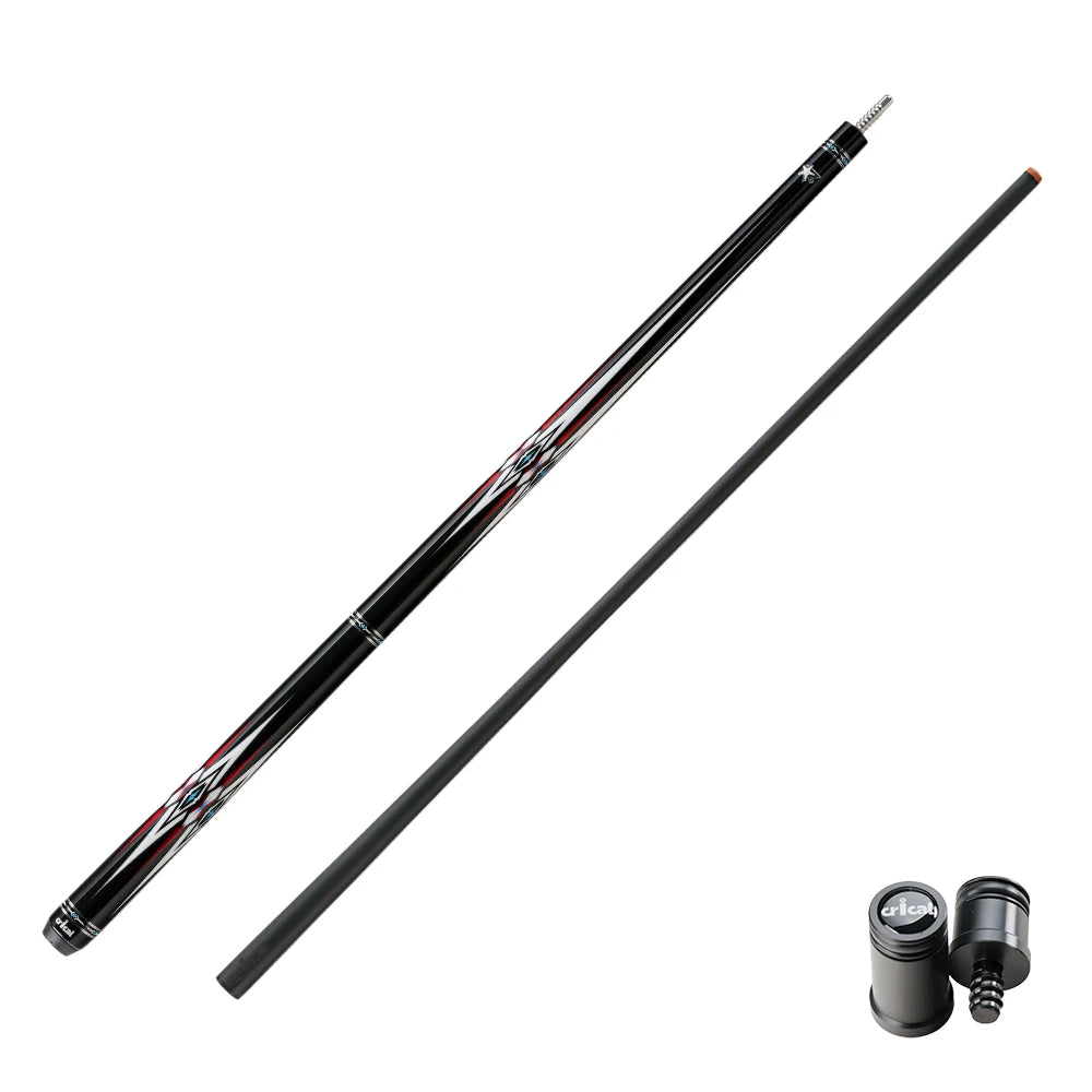 CRICAL carbon fiber cue leather grip 12.5mm Tip Billiard Cue Stick 3/8*8 pin Joint low deflection pool cue Stick