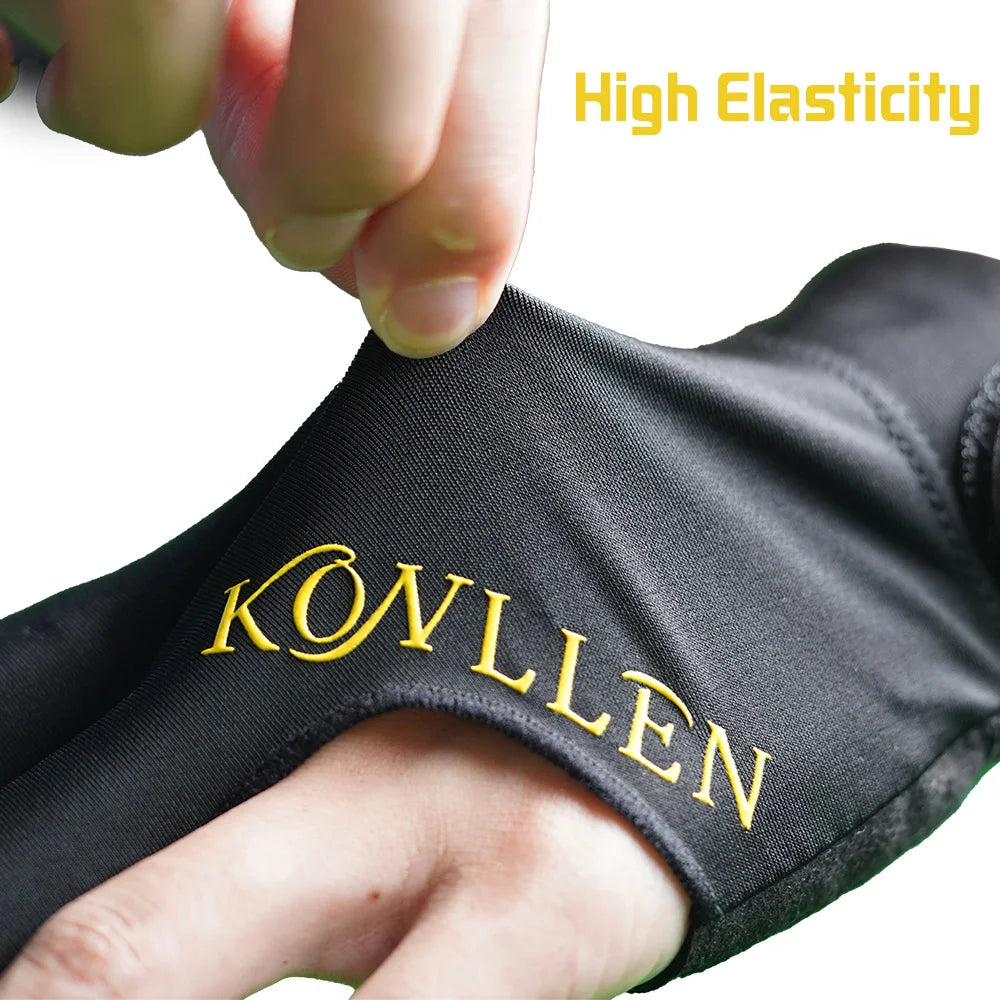 KONLLEN-Fingerless Pool Glove, Left Hand, Snooker Gloves, Pool Cue, Carom Gloves, Durable Billiards Accessories, New