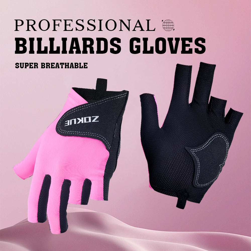 ZOKUE pool gloves with Left Hand Medium High Quality Ballteck Korea Carom Glove 3 Fingers Professional for Billiard Accessories