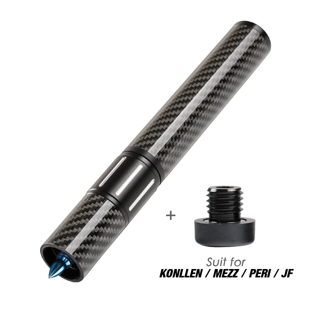 Carbon Fiber Pool Cue Extender with Bumper, Billiards Accessories, KONLLEN, MEZZ, PREDATOR, HOW, 12 in