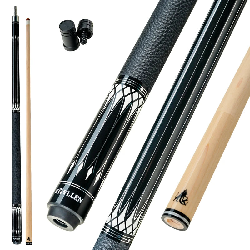 KONLLEN KL-B3/B4 Pool Cue Stick with 12.5mm Tip Carbon Maple Shaft Leather Grip Professional Taper 3*8/8 Joint for Billiard Cue