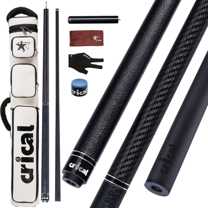 【CRICAL】VP-1 VP-2 Carbon Fiber Pool Cue Stick - 58" Professional Pool Cue with 12.5mm Tip & 3/8x8 Joint Billiard Stick