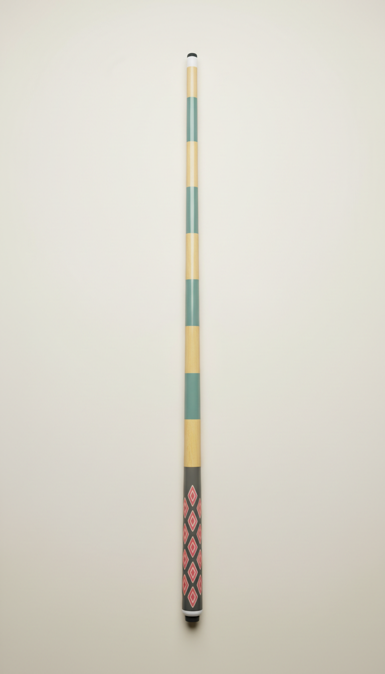 Signature maple cue stick in blue-green