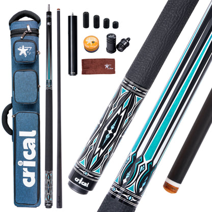 【CRICAL】CXD-2BF Carbon Fiber Pool Cue Stick with 12.5mm Tip leather grip Low Deflection shaft for Billiard Cue Sticks