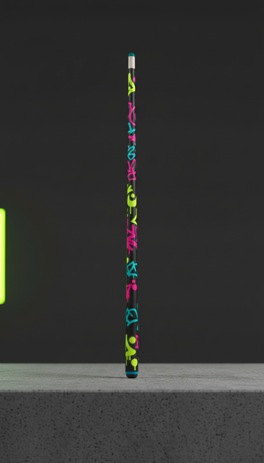 Graffiti Lime Carbon Cue Stick