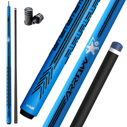 【CRICAL】CL-PD-04 Carbon Fiber Pool Cue Stick - 58" Low Deflection Professional Pool Cue with Pro Taper Shaft, 3D Wrapless Grip, 12.5mm Tip & 3/8x8 Joint Billiard Stick