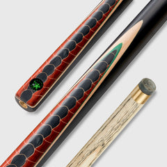 【Snooker】3/4 Split Snooker Cues with 10-10.2mm Tip and Extension Cases for Professional Snooker Cue Stick(Dragon-green)