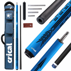 【PD CASE-SET】 Carbon Fiber Pool Cue Stick - 58" Low Deflection Pool Cue with Pro Taper Shaft, 3D Anti-Slip Wrapless Grip, 12.5mm Tip & 3/8x8 Joint Billiard Stick