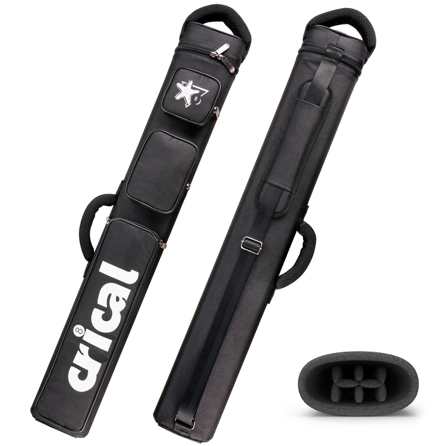 【Crical】Pool Cue Case with 6 Holes 2*4 case 2 butts 4 shafts pool cue bag for 1/2 Billiard cue cases