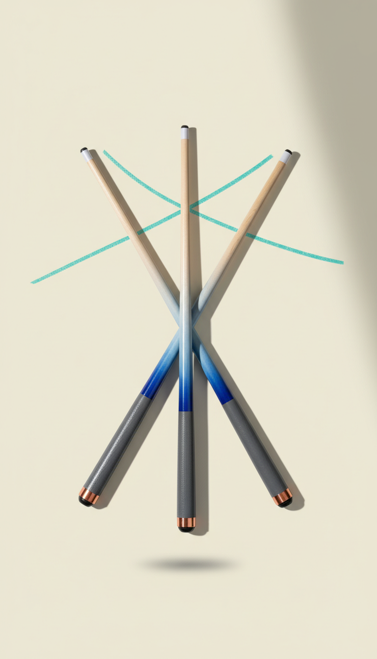 Electric indigo maple pool cue