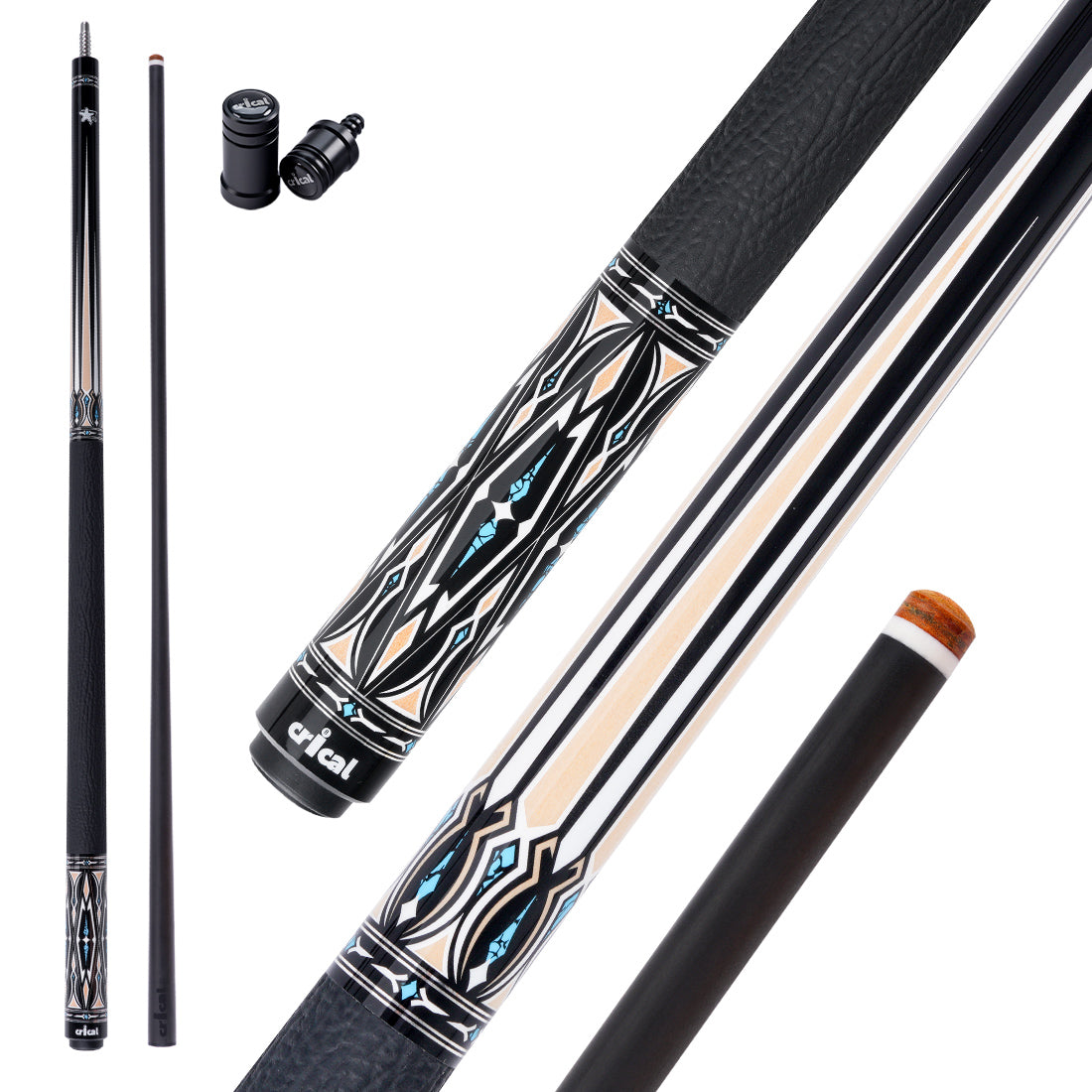 【CRICAL】CXD-2F Carbon Fiber Pool Cue Stick with 12.5mm Tip leather grip Low Deflection shaft for Billiard Cue Sticks