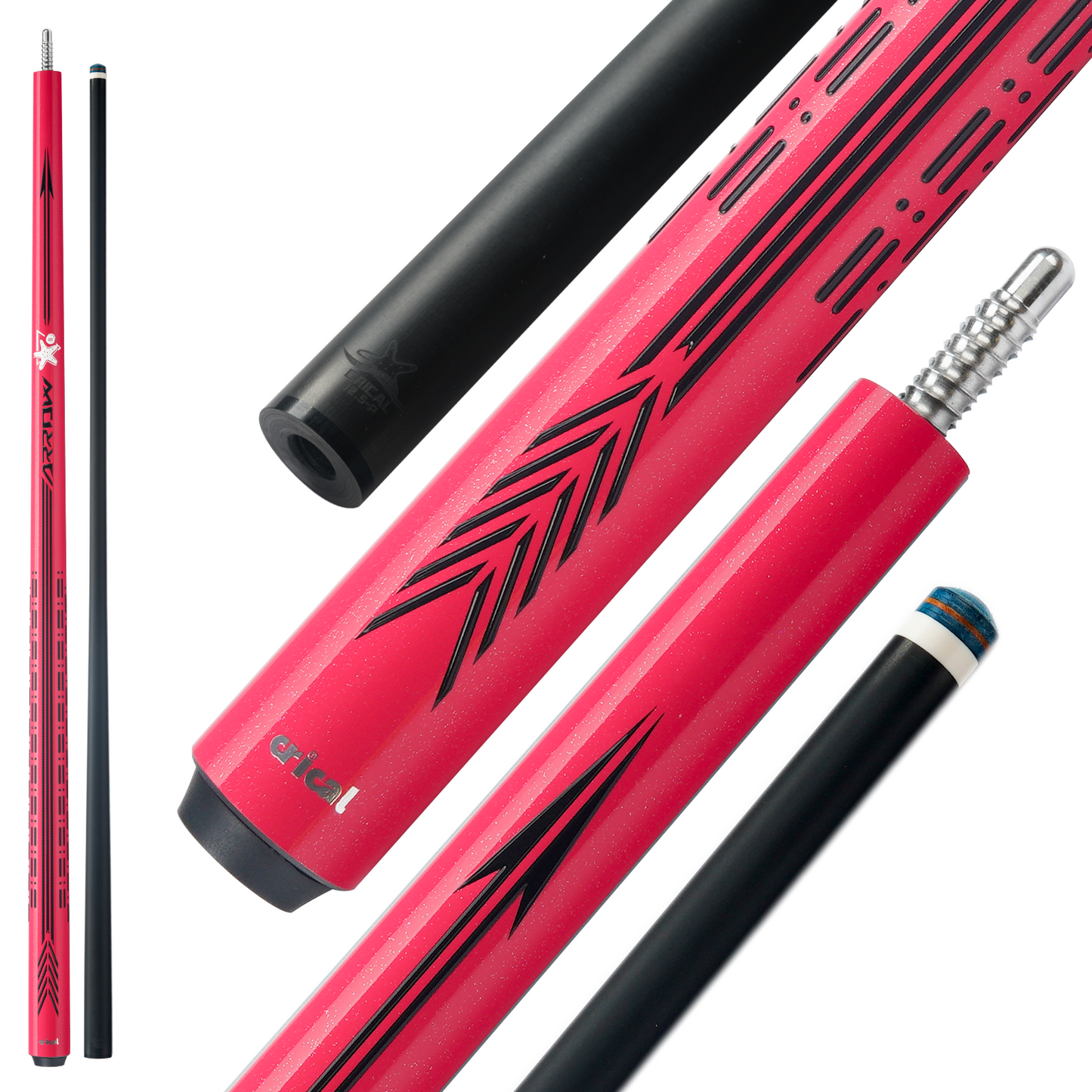 【CRICAL】CL-PD Carbon Fiber Pool Cue Stick - 58" Low Deflection Professional Pool Cue with Pro Taper Shaft, 3D Wrapless Grip, 12.5mm Tip & 3/8x8 Joint Billiard Stick