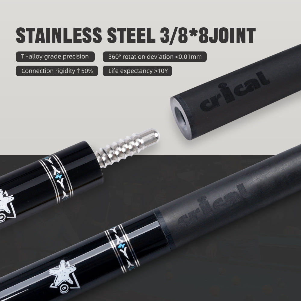 【Crical】CXD-2YF Carbon Fiber Pool Cue Stick with 12.5mm Tip leather grip Low Deflection shaft for Billiard Cue Sticks