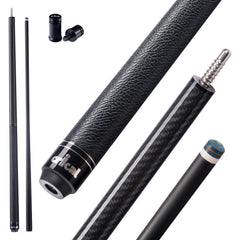 【VP PRO Taper】CRICAL Carbon Fiber Pool Cue Stick, Low Deflection Billiard Cue with Pro Taper Shaft, 58 Inch Cue with Cowhide Grip, 12.5mm Tip, 3/8x8 Joint, Adjustable Weight