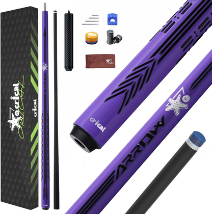 【CRICAL】CL-PD-SET Carbon Fiber Pool Cue Stick - 58" Low Deflection Professional Pool Cue with Pro Taper Shaft, 3D Wrapless Grip, 12.5mm Tip & 3/8x8 Joint Billiard Stick