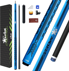 【CL-PD-SET】Carbon Fiber Pool Cue Stick - 58" Low Deflection Professional Pool Cue with Pro Taper Shaft, 3D Wrapless Grip, 12.5mm Tip