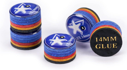 【CRICAL】Billiard Tips with Rainbow Tips 11/14mm Multilayer Pig Skin Cue Tips for Snooker Cue Tips for Billiards Cue Tip Accessories- 5 Piece