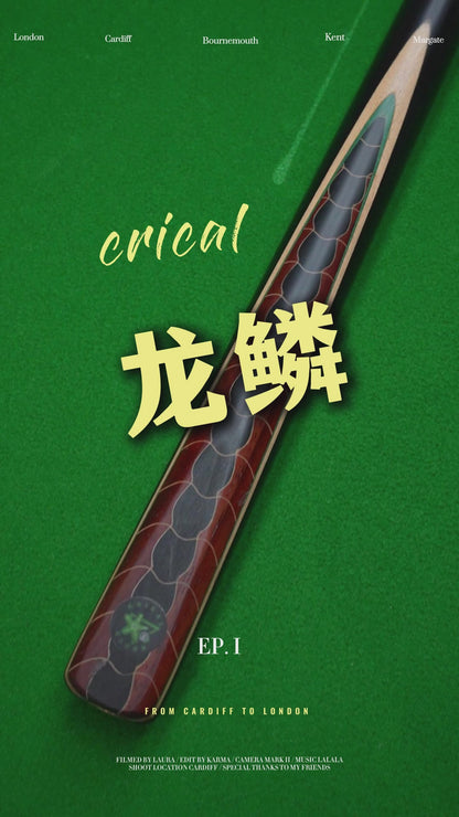 【CRICAL】3/4 Split Snooker Cues with 10-10.2mm Tip and Extension Cases for Professional Snooker Cue Stick（Dragon-Blue）