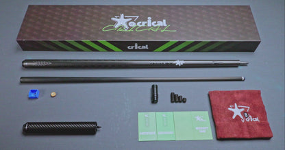 【CRICAL】CL-PD-04 Carbon Fiber Pool Cue Stick - 58" Low Deflection Professional Pool Cue with Pro Taper Shaft, 3D Wrapless Grip, 12.5mm Tip & 3/8x8 Joint Billiard Stick