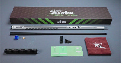 【CRICAL】CL-PD-01 Carbon Fiber Pool Cue Stick - 58" Low Deflection Professional Pool Cue with Pro Taper Shaft, 3D Wrapless Grip, 12.5mm Tip & 3/8x8 Joint Billiard Stick