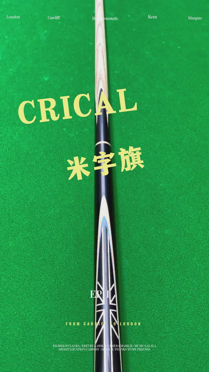 【CRICAL】3/4 Split Snooker Cues with 10-10.2mm Tip and Extension Cases for Professional Snooker Cue Stick(UnionJack)