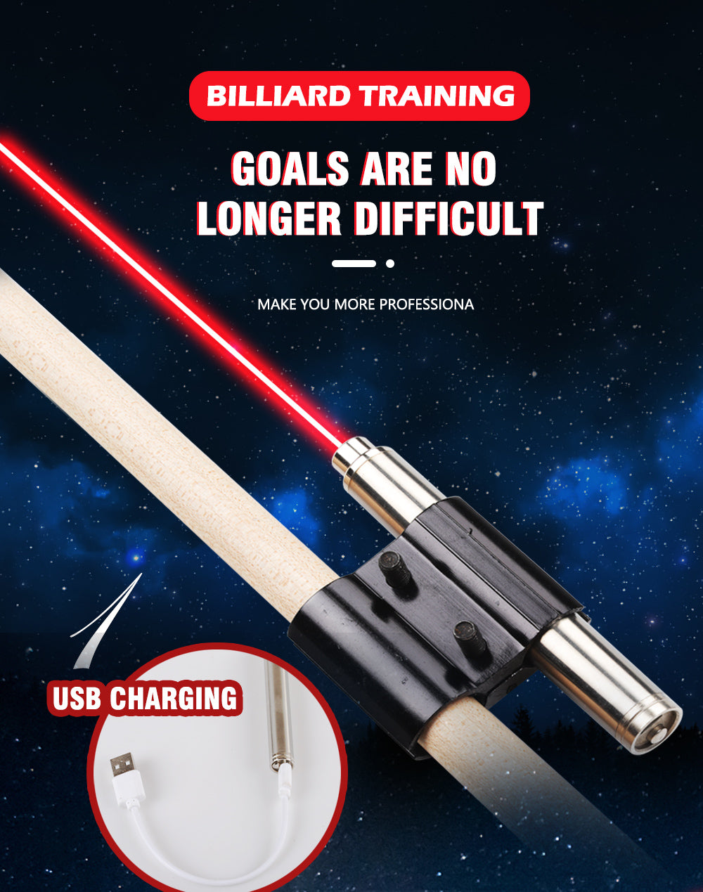 Cue Laser Sight, Billiard Infrared Sight - aide à l'entraînement pour le  snooker, entraînement à neuf balles