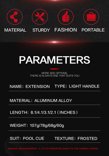 【CRICAL】Billiard Pool Cue Extension with  High Quality Metal Extender for Crical PREDATOR MEZZ How Fury Billiard Accessories