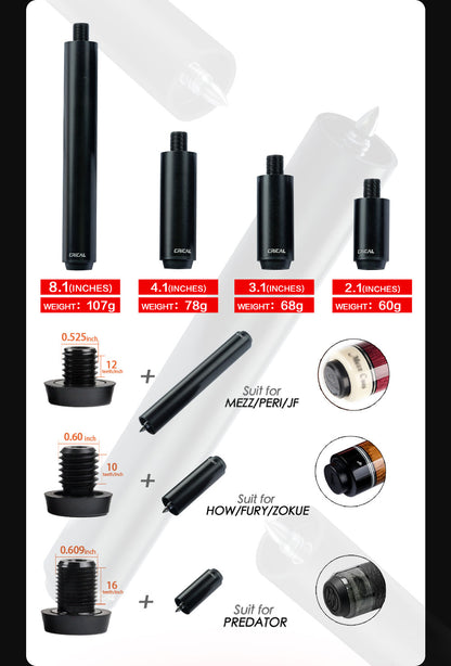 【CRICAL】Billiard Pool Cue Extension with  High Quality Metal Extender for Crical PREDATOR MEZZ How Fury Billiard Accessories