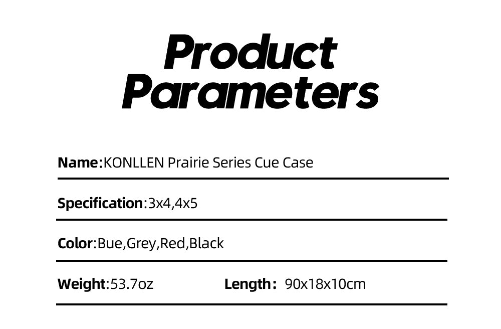 KONLLEN Case High Capacity Cue Case 3x4 4x5 Soft Cue Case