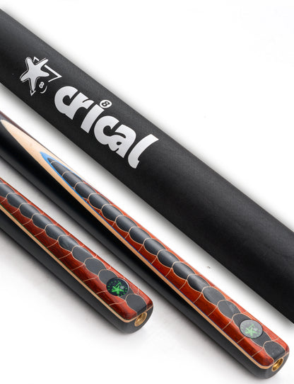 【CRICAL】 3/4 Split Snooker Cues with 10-10.2mm Tip and Extension Cases for Professional Snooker Cue Stick(Dragon-red)