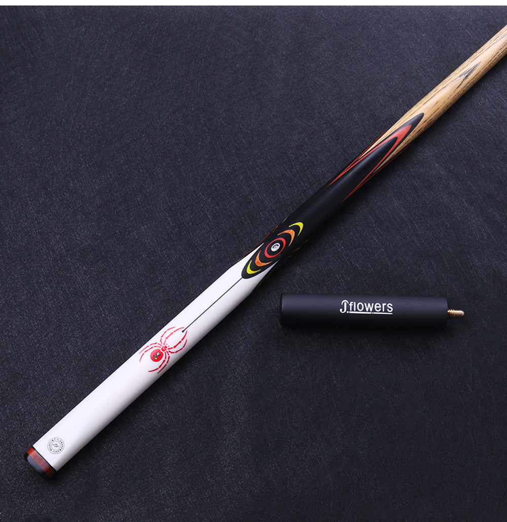 Jflowers Blood Spider Billiard One Piece Snooker Cue North American Ash Wood Real Inlay Black Technology Snooker with Extension