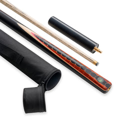 【Snooker】 3/4 Split Snooker Cues with 10-10.2mm Tip and Extension Cases for Professional Snooker Cue Stick(Dragon-red)
