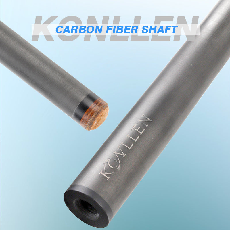 NEW Konllen Cue Carbon Technology Carbon Fiber Pool Cue Shaft 12.5mm Kit 3/8*8 Radial Pin Joint 147cm Play Cue Stick Kits