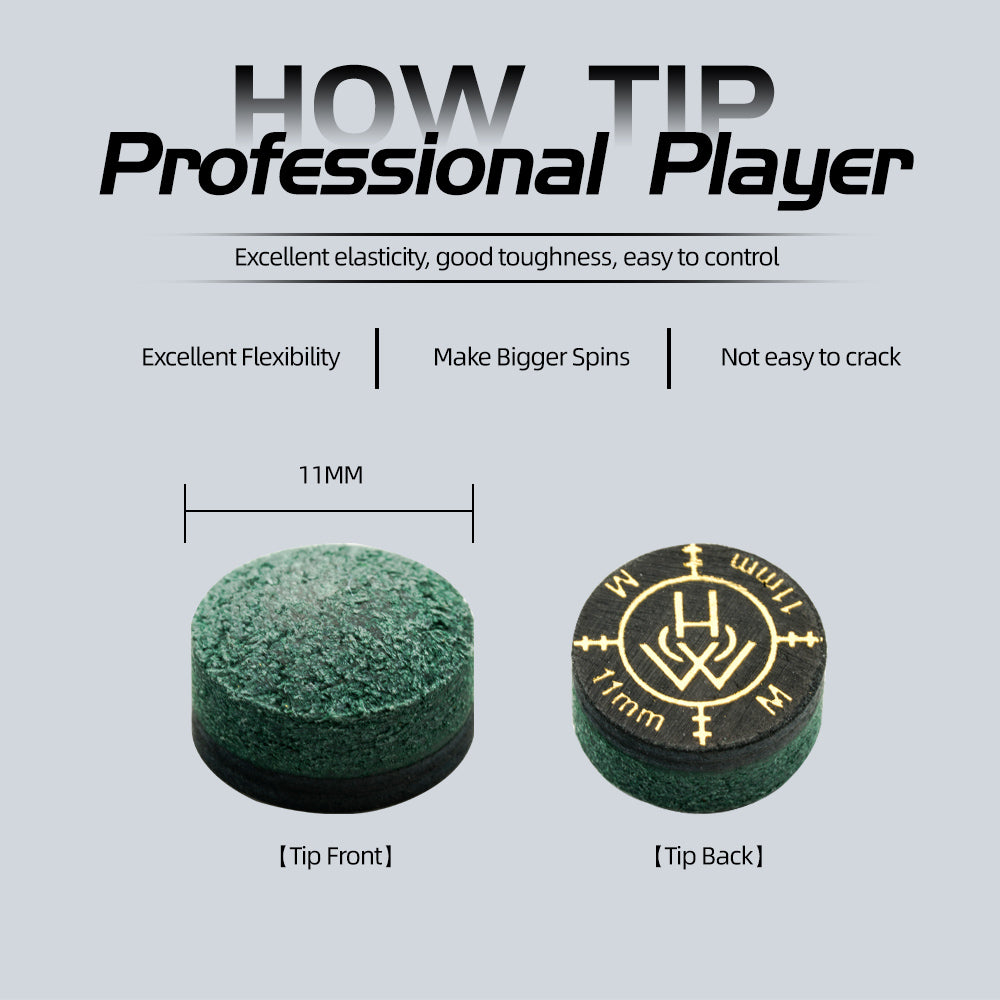 HOW Tip Aim Snooker Tip 11mm MH/M/H Pool Cue Tip