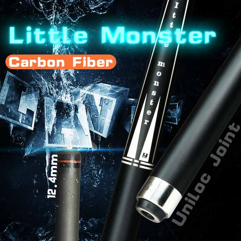 Little Monster Carbon Cue 12.4mm Tip 147cm Length Carbon Fiber Shaft 1/2 Split Cue Uniloc Joint Technology Butt Pool Cue Stick