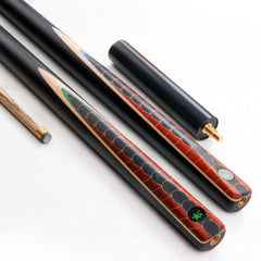 【Snooker】 3/4 Split Snooker Cues with 10-10.2mm Tip and Extension Cases for Professional Snooker Cue Stick(Dragon-red)